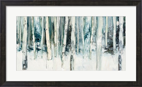 Framed Winter Woods III Light Trees Crop Print