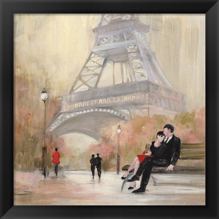 Framed Romantic Paris I Red Jacket Print