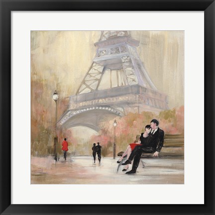 Framed Romantic Paris I Red Jacket Print