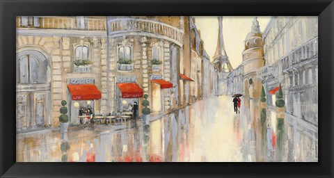 Framed Touring Paris Couple Print