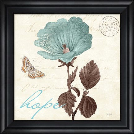 Framed Touch of Blue III Hope Print