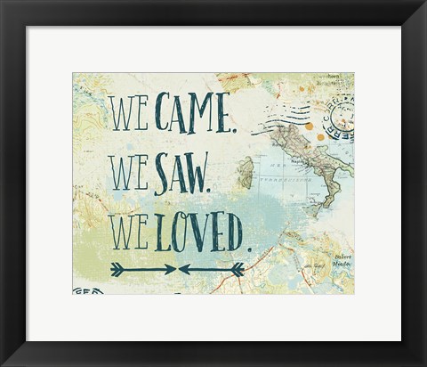 Framed Map Sentiments III v2 Print