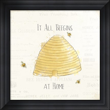 Framed Bee and Bee I Print
