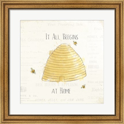 Framed Bee and Bee I Print