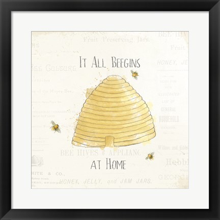 Framed Bee and Bee I Print