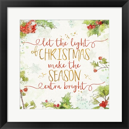 Framed Christmas Sentiments II Print