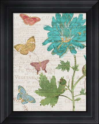Framed Bookshelf Botanical XII Print