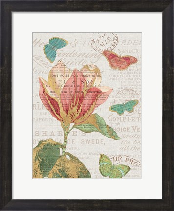 Framed Bookshelf Botanical XI Print