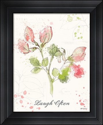 Framed Floral Splash II Laugh Often Print