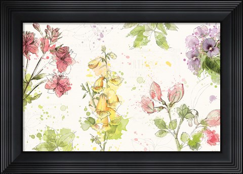 Framed Floral Splash I Print