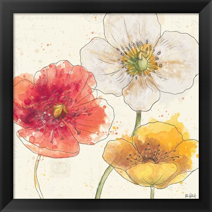 Framed Painted Poppies IV Print