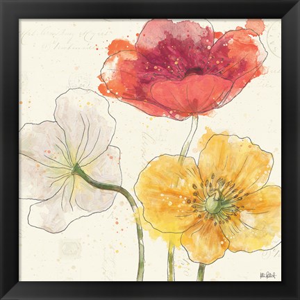 Framed Painted Poppies V Print