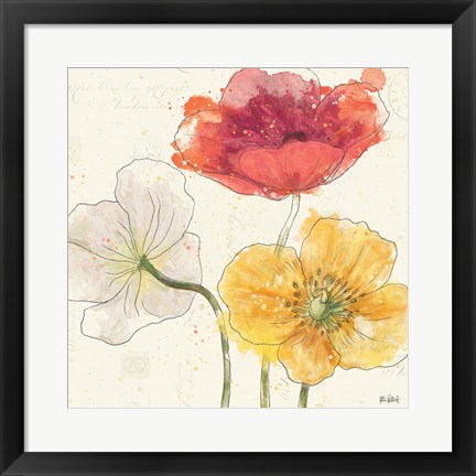 Framed Painted Poppies V Print