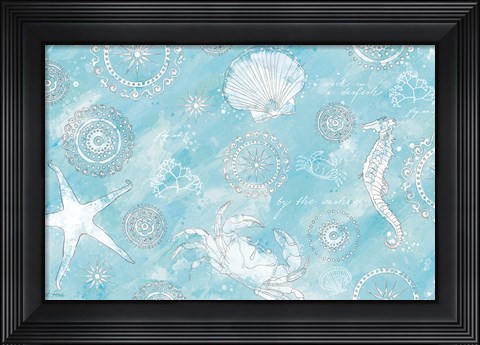 Framed Coastal Splash VI Print