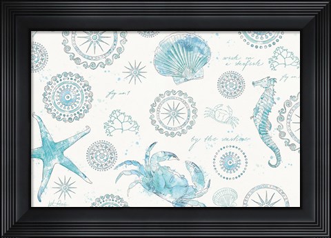 Framed Coastal Splash V Print
