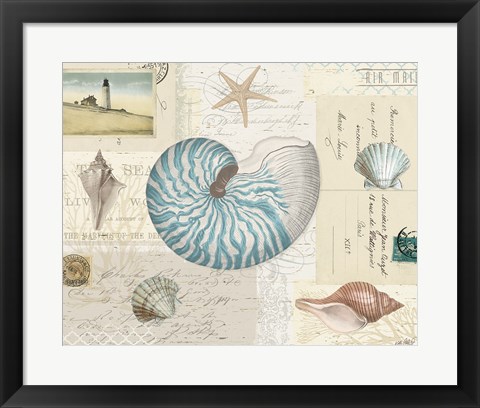 Framed Beach Wonders I No Butterflies Print