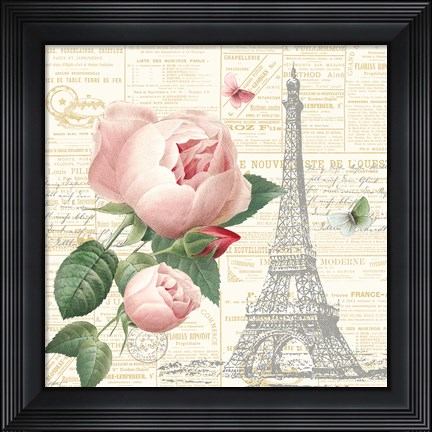 Framed Roses in Paris IV Print