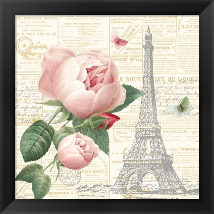 Framed Roses in Paris IV Print