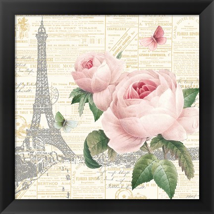 Framed Roses in Paris III Print