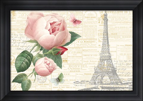 Framed Roses in Paris II Print
