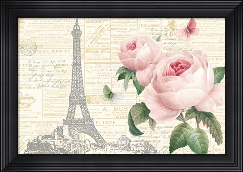 Framed Roses in Paris I Print