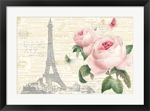 Framed Roses in Paris I Print