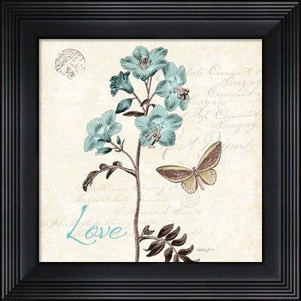 Framed Slated Blue I Square Print