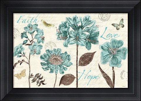 Framed Slated Blue V Print