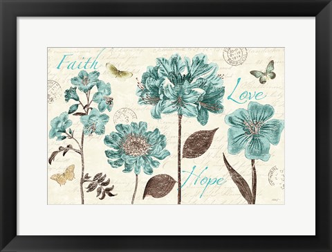 Framed Slated Blue V Print