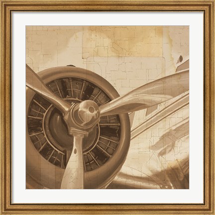 Framed Travel by Air II Sepia No Words Print