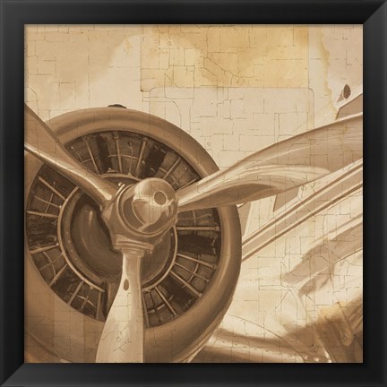 Framed Travel by Air II Sepia No Words Print