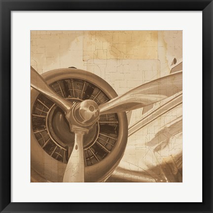 Framed Travel by Air II Sepia No Words Print