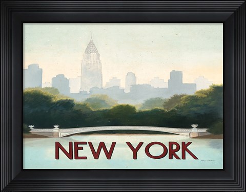 Framed City Skyline New York Horizontal Print