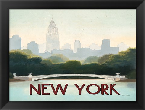 Framed City Skyline New York Horizontal Print