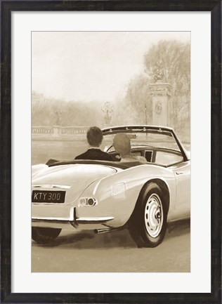 Framed Ride in Paris II Sepia Print