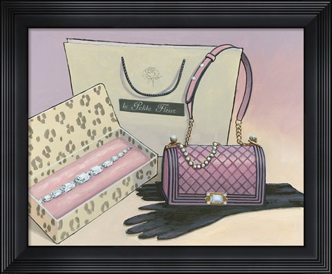 Framed City Shopping I Print
