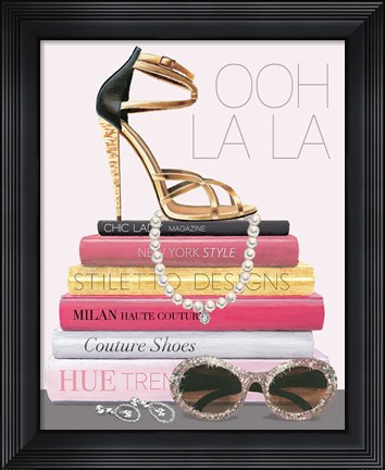 Framed Paris Style I Gold and Black Print