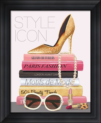 Framed Paris Style II Gold and Black Print