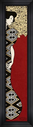 Framed Woman and Tree I (Red) Print