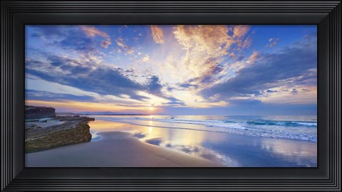 Framed Playa As Catedrais, Spain Print