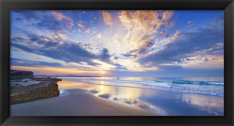 Framed Playa As Catedrais, Spain Print