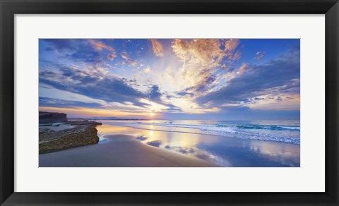 Framed Playa As Catedrais, Spain Print