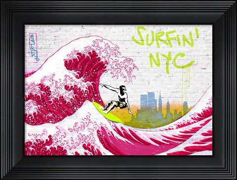 Framed Surfin&#39; NYC Print
