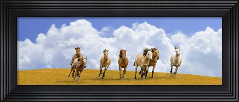 Framed Herd of Wild Horses (detail) Print