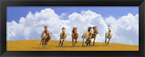 Framed Herd of Wild Horses (detail) Print