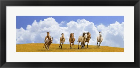 Framed Herd of Wild Horses (detail) Print