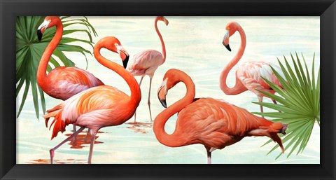 Framed Flamingos Print