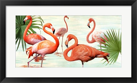 Framed Flamingos Print