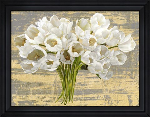 Framed Washed Tulips (Ash &amp; Gold) Print