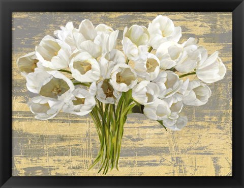 Framed Washed Tulips (Ash &amp; Gold) Print